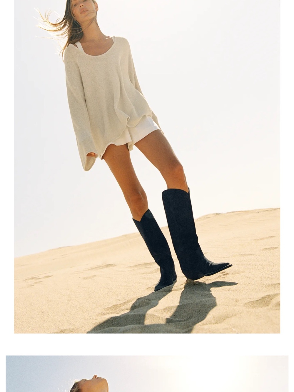 New - Zara navy suede cowboy boots